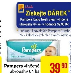 Vlhčené ubrousky dětské Pampers Baby Fresh Clean