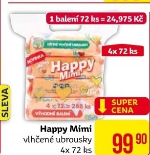 Vlhčené ubrousky dětské Happy Mimi