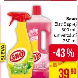 Čističe ve spreji Savo