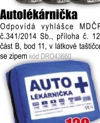 Autolékárnička do roku 2020, taška se zipem