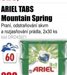 Ariel 3in1 PODS Mountain Spring gelové kapsle 60 kusů