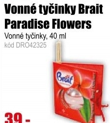 Vonné tyčinky Brait 40ml Paradise Flowers