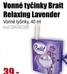 Vonné tyčinky Brait 40ml Relaxing Lavender