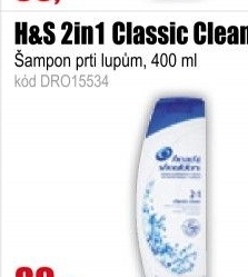 Šampon H&S 2in1 Classic Clean 400ml