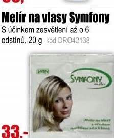 Melír Symfony na vlasy 20g Bílý