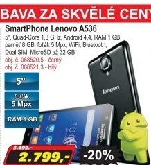 SmartPhone Lenovo A536 černý