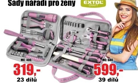 Sada nářadí pro ženy Extol Craft Lady 6595, 23ks