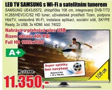 BTV LCD SAMSUNG UE43J5572