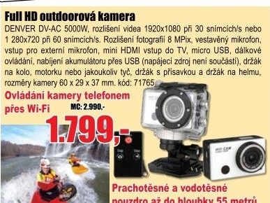 Kamera DENVER DV-AC 5000W Wi-Fi Full HD
