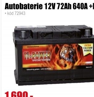 Autobaterie Ti-Power 12V 72 Ah 640A +R