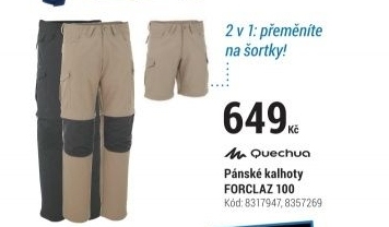 PÁNSKÉ ODEPÍNACÍ KALHOTY FORCLAZ 100 NA TURISTIKU BÉŽOVÉ