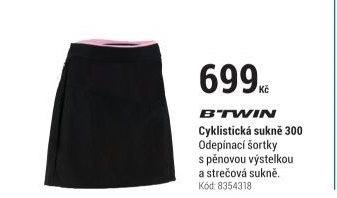 DÁMSKÁ CYKLISTICKÁ SUKNĚ 300 ČERNO-FIALOVÁ
