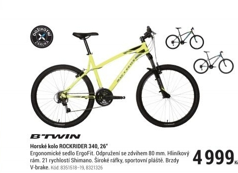 HORSKÉ KOLO ROCKRIDER 340 ŽLUTÉ