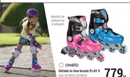 DĚTSKÉ IN-LINE BRUSLE PLAY 5 RŮŽOVO-ČERNÉ