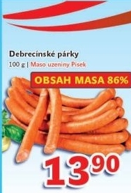 Párky debrecínské Maso uzeniny Písek