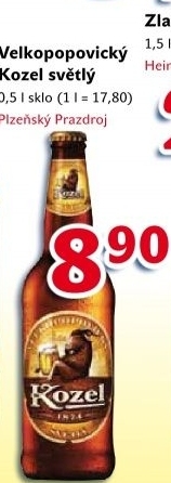 Pivo světlé výčepní 10°Velkopopovický Kozel