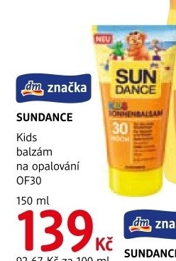Balzám na opalování dětský OF 30 Sundance