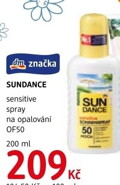 Sprej na opalování Sensitive OF 50 Sundance
