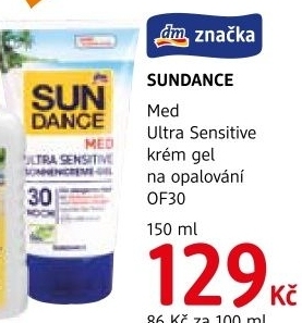 Krémový gel na opalování Med Ultra Sensitive OF 30 Sundance