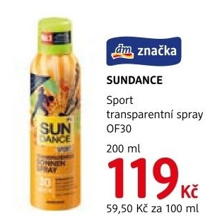 Sprej transparentní na opalování OF 30 Sport Sundance