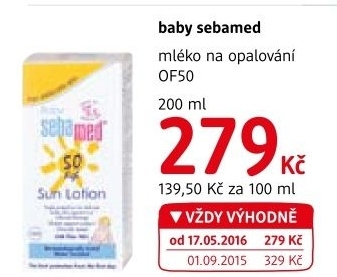 Mléko na opalování dětské OF 50 Sebamed Baby