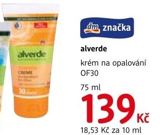 Krém na opalování OF 30 Alverde