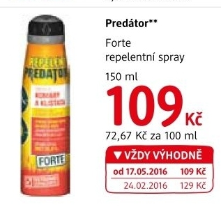 Repelent ve spreji Forte Predator Vitar