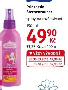 Sprej na vlasy pro snadné rozčesávání Prinzessin Sternenzauber