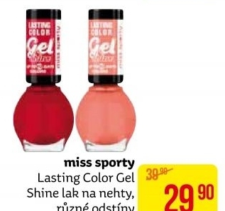 Lak na nehty Lasting Colour Gel Shine Miss Sporty