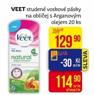 Pásky depilační na obličej Veet