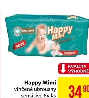 Vlhčené ubrousky dětské Happy Mimi