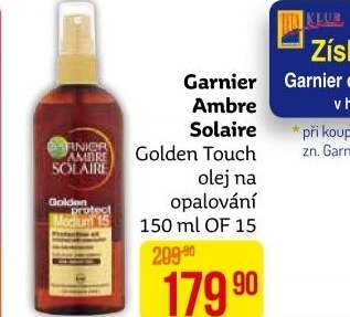 Olej na opalování OF 15 Ambre Solaire Garnier