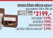 Dvoulůžko 60341 ořech/bílá