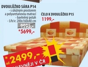 Čelo k dvoulůžku SÁRA