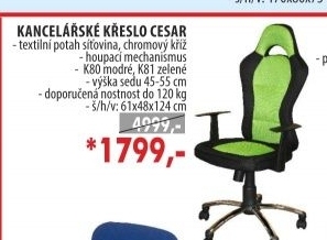 Kancelářské křeslo CESAR modré K80