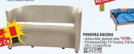 Pohovka ANCONA krémově bílá