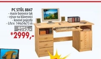 PC stůl 8847 lakovaný