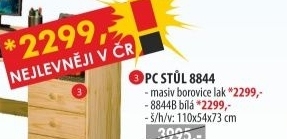 PC stůl 8844B bílý lak