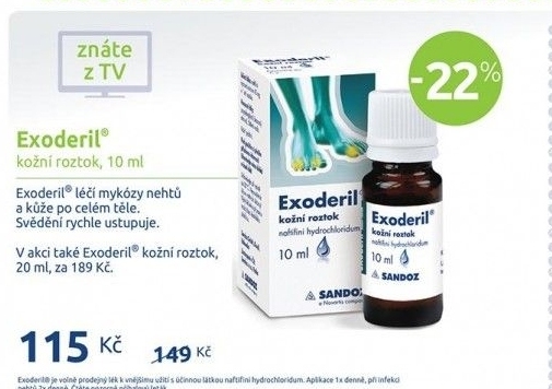 Roztok na mykózu Exoderil