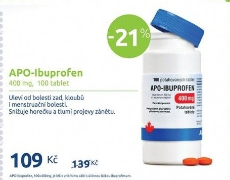 Tablety proti bolesti 400 mg Apo-Ibuprofen