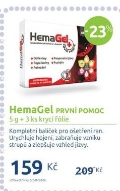 Ošetření ran první pomoc Hemagel
