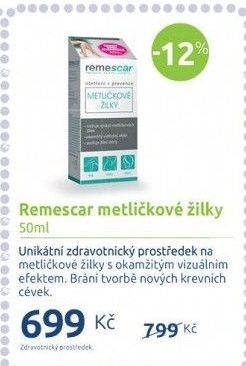 Krém proti metličkovým žilkám Remescar