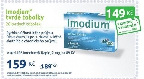 Tablety proti průjmu Imodium