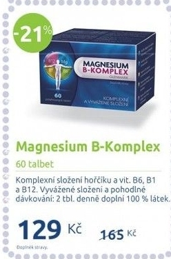 Doplněk stravy Magnesium B-komplex Glenmark