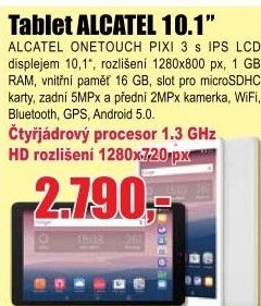 Tablet ALCATEL ONETOUCH PIXI 3 (10) Wifi Volcano Black