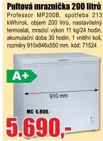 Mrazicí box Professor MP200B pultový