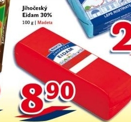 Sýr Eidam Jihočeský 30% Madeta
