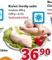 Čtvrtky kuřecí zadní mražené Vodňanské kuře