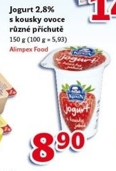 Ochucený jogurt s kousky ovoce Kunín