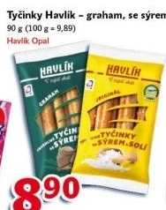Tyčinky trvanlivé se sýrem a solí Havlík